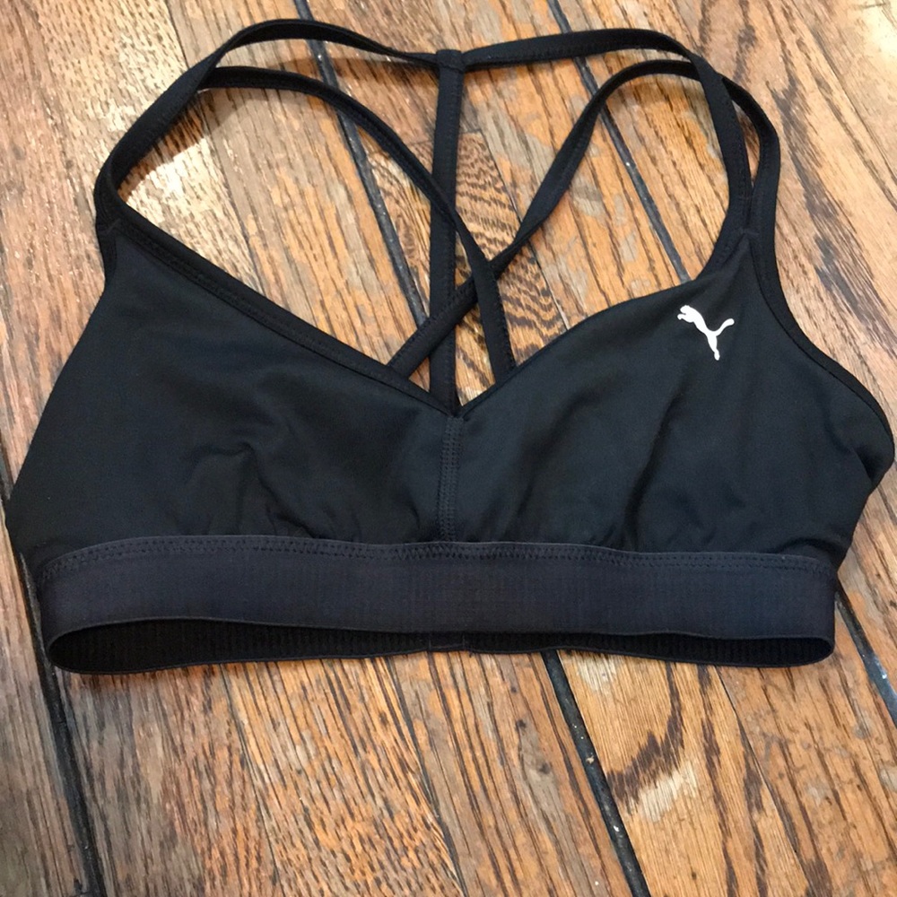 Puma black sports bra